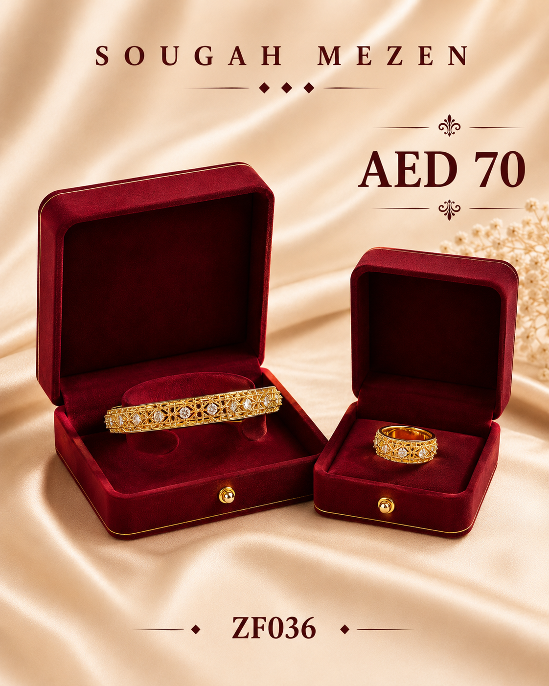 ZF036 — Crystal Bangle & Ring Set