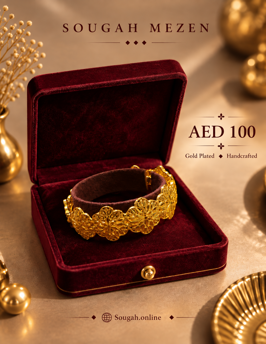 ZF113 — Filigree Flower Bangle