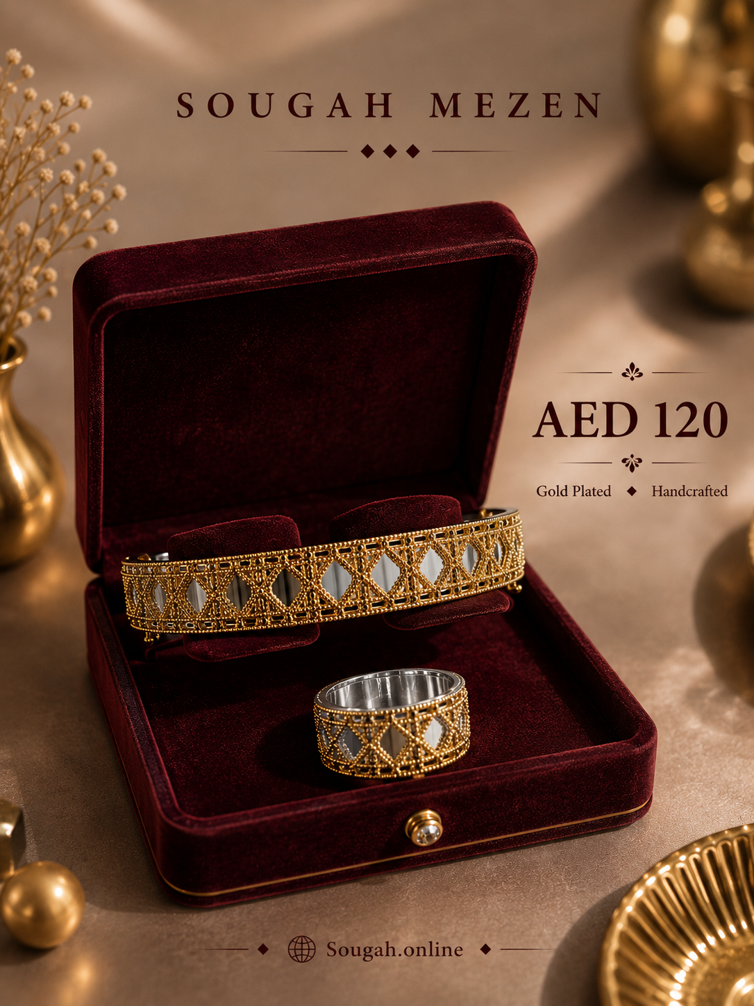 BR009 — Filigree Lattice Bangle & Ring Set